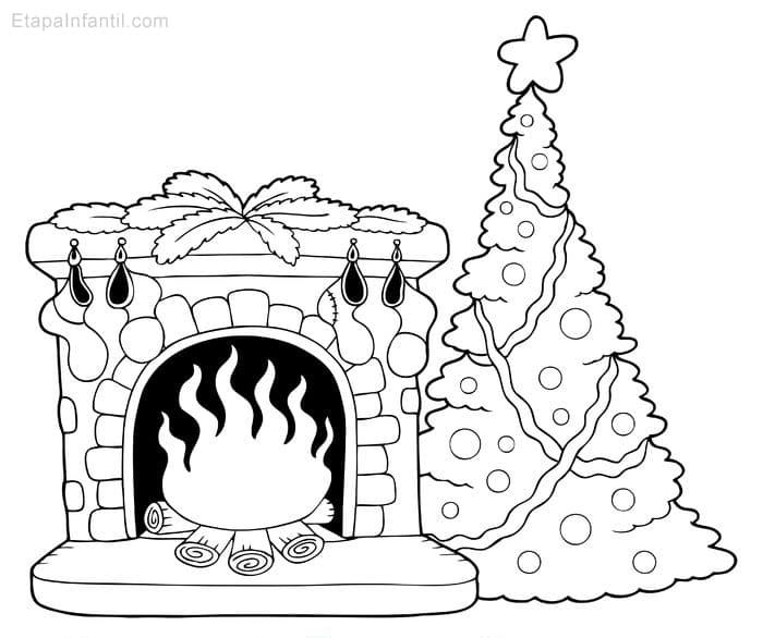 Dibujo De Arbol Facil Para Colorear De Navidad