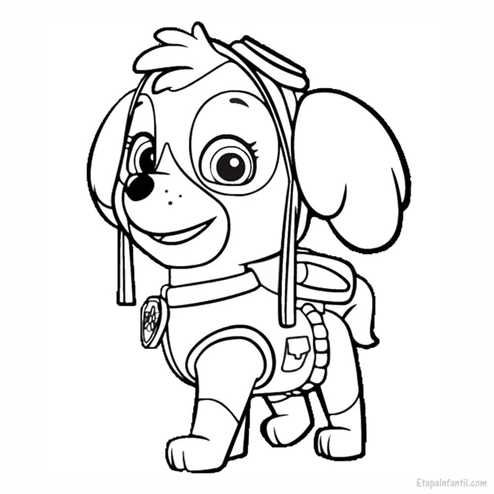Dibujo Para Colorear De La Patrulla Canina Skye Etapa Infantil