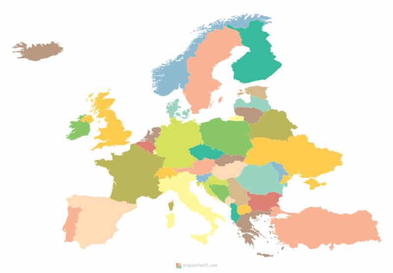 Los 7 mejores mapas de Europa para imprimir - Etapa Infantil