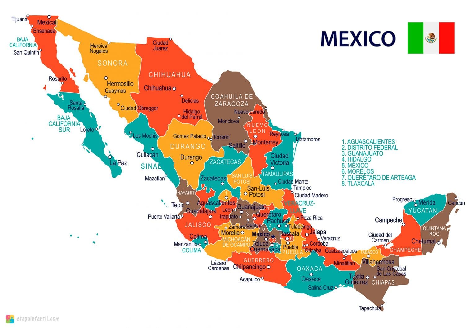 Mapa Politico Mexico 1536x1058 