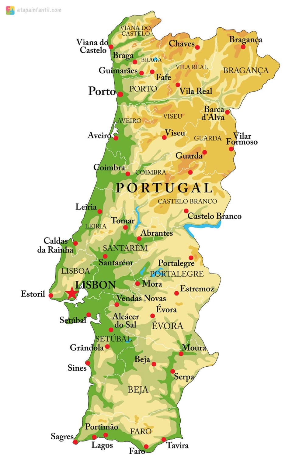 Mapas De Portugal Para Que Los Niños Descubran Este País Etapa Infantil 9275