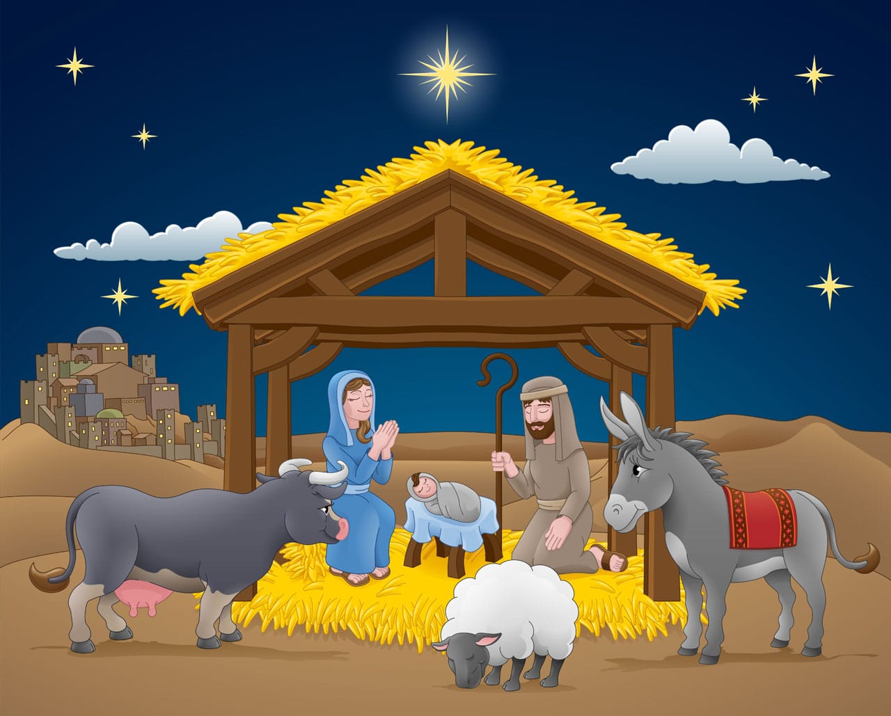 Historia Del Nacimiento De Jesus Para Niños Para Colorear