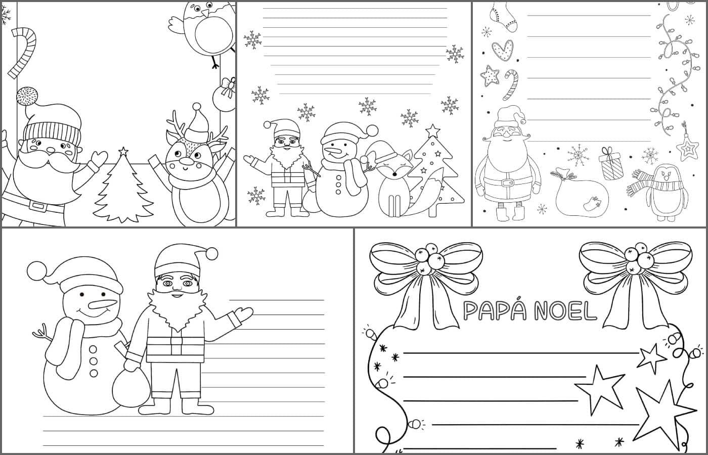 Carta Papa Noel Colorear 5 modelos de carta para Papá Noel para imprimir y colorear - Etapa Infantil
